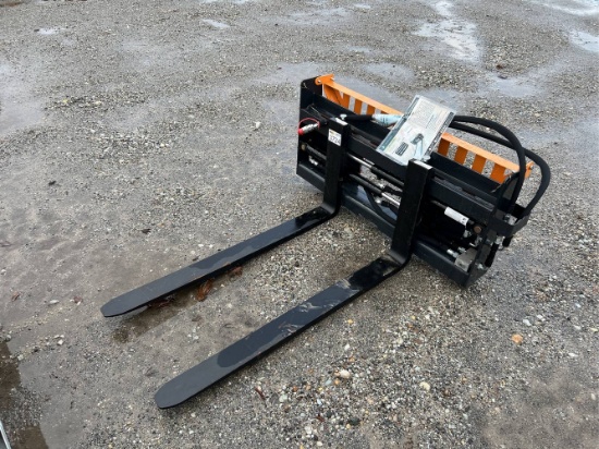 Unused 48” Wolverine PFA-11 Skid Loader Hydraulic Pallet Forks
