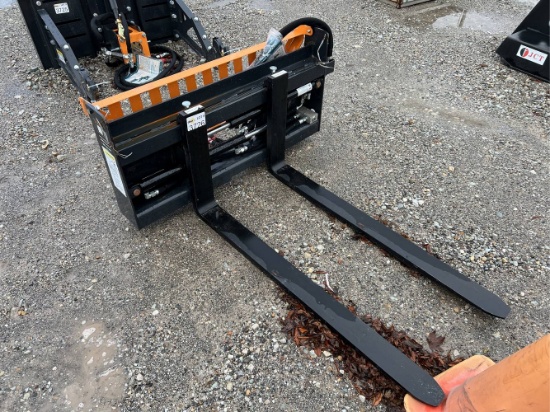Unused 48” Wolverine PFA-11 Skid Loader Hydraulic Pallet Forks
