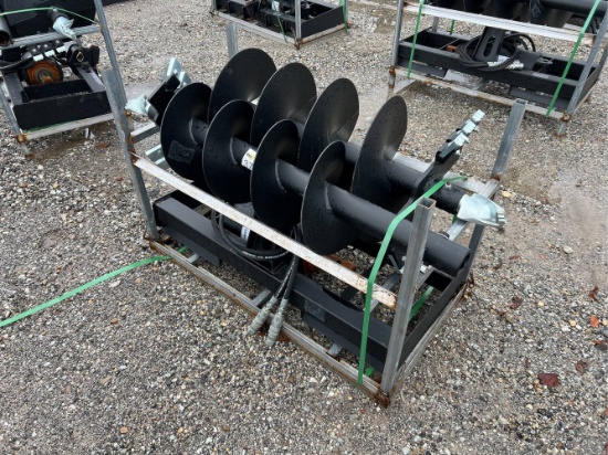 Unused JCT Skid Loader Auger, 12” Bit, 18” Bit