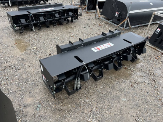 Unused 72” JCT Skid Loader Hydraulic Rototiller