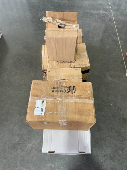(6) Boxes of Assorted Glass Bottles, Brown