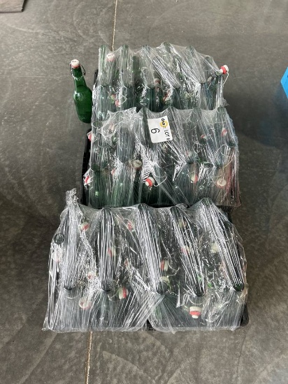 (60) Green Resealable Glass Bottles, Grolsch