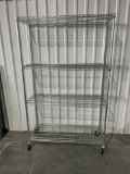 48” x 18” x 77” Metal 4 Shelf Rolling Rack