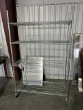 48” x 18” x 77” Metal Rolling Storage Rack, 4 Shelves