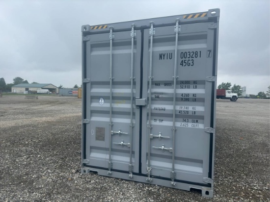 40FT Containor With Barn Doors on Front and 4 Barn Doors on Side