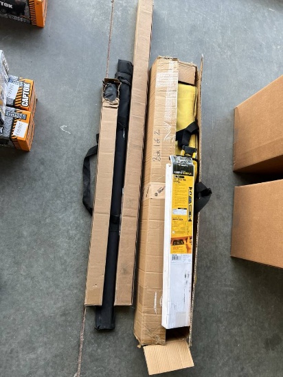 (3) Unused Site Pro Leveling Rods, (2) Levels, Carry Bags