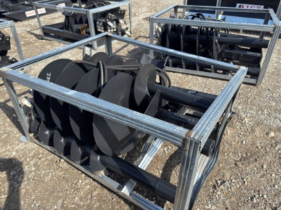 Unused JCT Skid Loader Auger, 8”, 12” 18” Bits