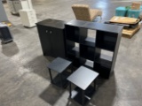 2 Drawer Cabinet, (2) End Tables, Storage Shelf