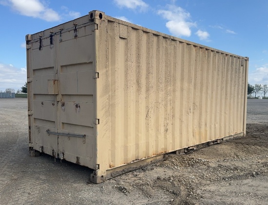 20' Shipping Container With Barn Doors On Front