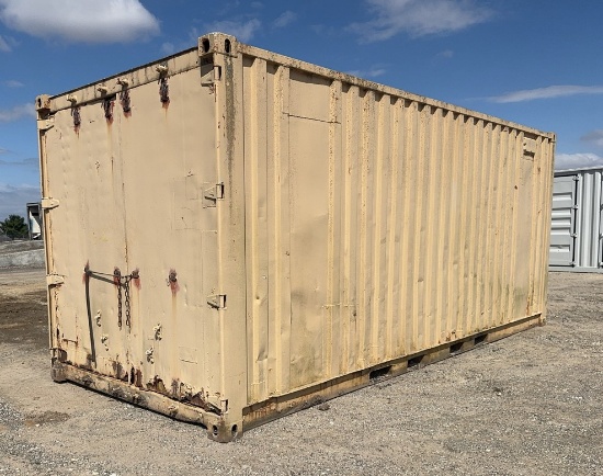 20' Shipping Container With Barn Doors On Front