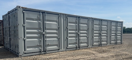 40' Container With Barn Doors On Front and Side