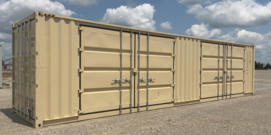 40' Container With Barn Doors On Front and Side