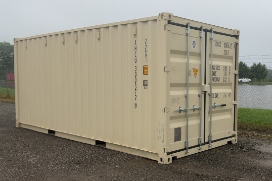20' Container With Barn Doors On Front