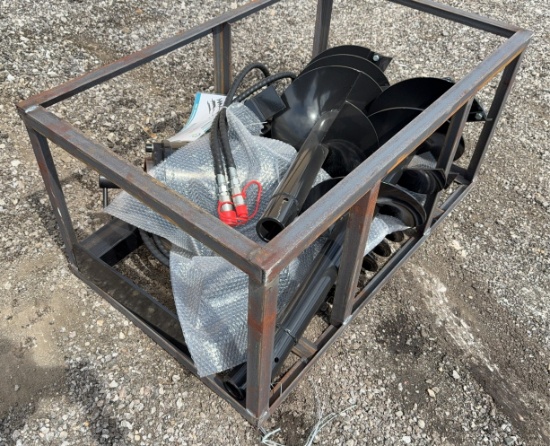 Unused 2026 AGT Mower King SSECAG-Y Skid Loader Post Hole Auger Kit