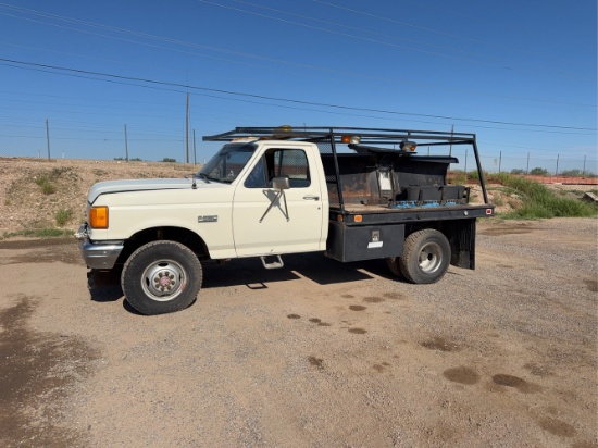 1990 Ford F350 Custom Flatbed Truck