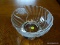 (DR) SILVER PLATE FOOTED GLASS BOWL, 9''D