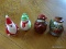 (DR) TWO SETS OF CHRISTMAS SALT AND PEPPER SHAKERS, SANTA, AND 3 SNOWMEN