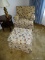 (FR) LANCER EASY CHAIR WITH OTTOMAN, CHAIR HAS VERY NICE FLORAL UPHOLSTERY, 38''L 40''W 35''H,