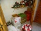 (MBR) LARGE CLOSET LOT TO INCLUDE, CHRISTMAS DECORATIONS, WREATHS, 8+ BOXES, ASSORTED D?COR