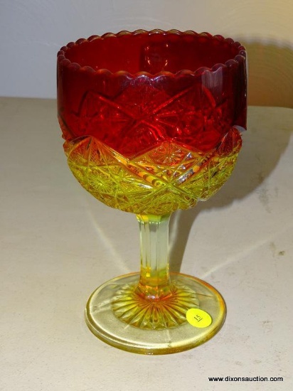 (FR) AMBERINA GOBLET, 8''H, 4.75''D