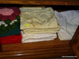 (DR) CONTENTS OF THE BOTTOM OF #159, NICE TABLE CLOTHS, PLACE MATS, NAPKINS, ETC.