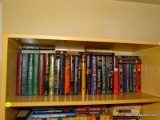 (BBB)TOP SHELF OF BOOKCASE #1 LOT OF MISC. BOOKS, ROMANCE AND MORE, MARTHA GRIMES, VICTORIA HOLT AND