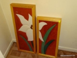 (BBB)CLOSET, TWO QUILTED FRAMED WALL ART PIECES LARGEST IS 12