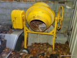 (SHED BACK) YELLOW CEMENT MIXER, UNTESTED CHECK PICTURES FOR DETAIL
