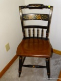 (MBR) PAINT DECORATED HITCHCOCK CHAIR, 16''L 19''W, 33''H