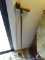 WALKING CANE WITH A CARVED GENTLEMAN'S HEAD AND HAND. 35.5'' LONG