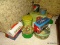 LOT OF COLLECTIBLE TINS: 2 ANTIQUE TINS (1 IS MAXWELL HOUSE. 1 HALF AND HALF TOBACCO). BREAD BOX TIN