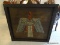 CARVED AND PAINTED NATIVE AMERICAN BIRD ON WOOD. IN CARVED FRAME: 40.5
