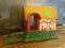 CAST IRON BANK WITH DONKEY AND STABLE 8.5''X3.25''X5.5''