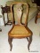 ANTIQUE MAHOGANY QUEEN ANNE CANE BOTTOM CHAIR: 17