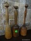 3 ANTIQUE WOODEN MASHERS.