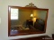 MAHOGANY MIRROR WITH PRINCE OF WALES PLUME: 43.25