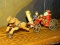 CAST IRON JOHN WRIGHT FIRE WAGON TOY. HAS PROVENANCE 9.5''X2''X3.5''