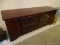 CHERRY CREDENZA/ENTERTAINMENT STAND WITH 2 PANELED SIDE DOORS AND 2 CENTER GLASS DOORS: 72