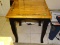 PAINTED BASE PINE TOP END TABLE WITH FITTED GLASS TOP: 21