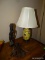 ORIENTAL STYLE LAMP WITH WOOD BASE: 6