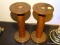 PAIR OF ANTIQUE WOODEN LOOM SPINDLES: 9