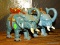 2 CAST IRON ELEPHANT BANKS 6.5''X3''X5''