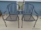 PAIR OF METAL AND MESHED WIRE PATIO CHAIRS: 22.5