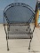 METAL AND MESHED WIRE PATIO CHAIR WITH DOGWOOD MOTIF: 23