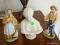 3 FIGURAL ITEMS. INCLUDES 2 MARK QUERY FIGURES (1 OF A MAN FEEDING DUCKS AND THE OTHER OF A WOMAN