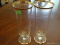 PAIR OF STEMMED VASES WITH GOLDEN RIMS 10'' TALL