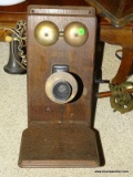 ANTIQUE WESTERN ELECTRIC WALL PHONE WITH EARPIECE AND MOUTHPIECE. HAS ALL ORIGINAL PARTS. HAS BEEN