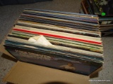 BOX OF VINTAGE 33RPM RECORDS: BOSTON. CREEDENCE CLEARWATER REVIVAL. EAGLES. NEIL DIAMOND. MOODY