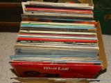 BOX OF VINTAGE 33RPM RECORDS: MEATLOAF. LOVERBOY. LITTLE RIVER BAND. DOOBIE BROTHERS. CHICAGO.