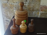 4 WOODEN BUTTER MOLDS. 1 IS 4